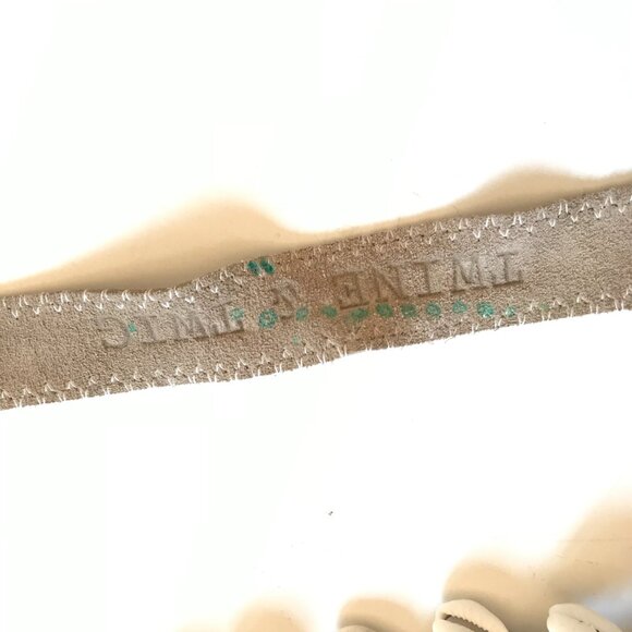 Twine & Twig Cowrie Shell Beaded Necklace Womens Suede Strap Cream Beads Boho - Picture 6 of 13